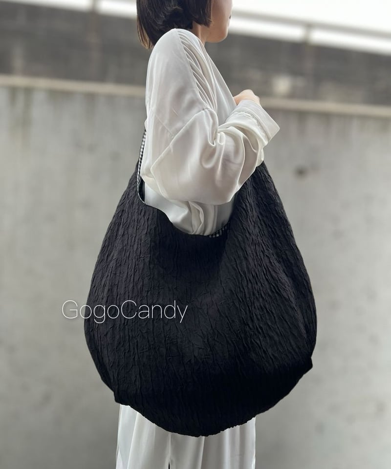 GogoCandy クタッとバッグ［Short］【リネン×ライムチェック】 CATEGORY クタッとバッグ［Short］ | GogoCandy