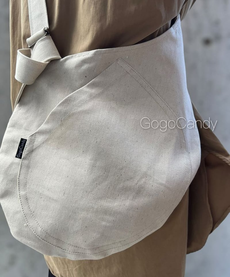 ◇手作りバッグ◇ぽっけ/ショルダーバッグ・サコッシュ【リネンデニム  