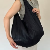 ◇手作りバッグ◇デニッシュバッグ【シルバーメタリック】ちょいみえ