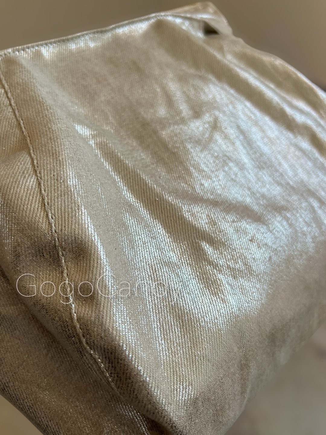 ◇手作りバッグ◇デニッシュバッグ【シルバーメタリック】ちょいみえ