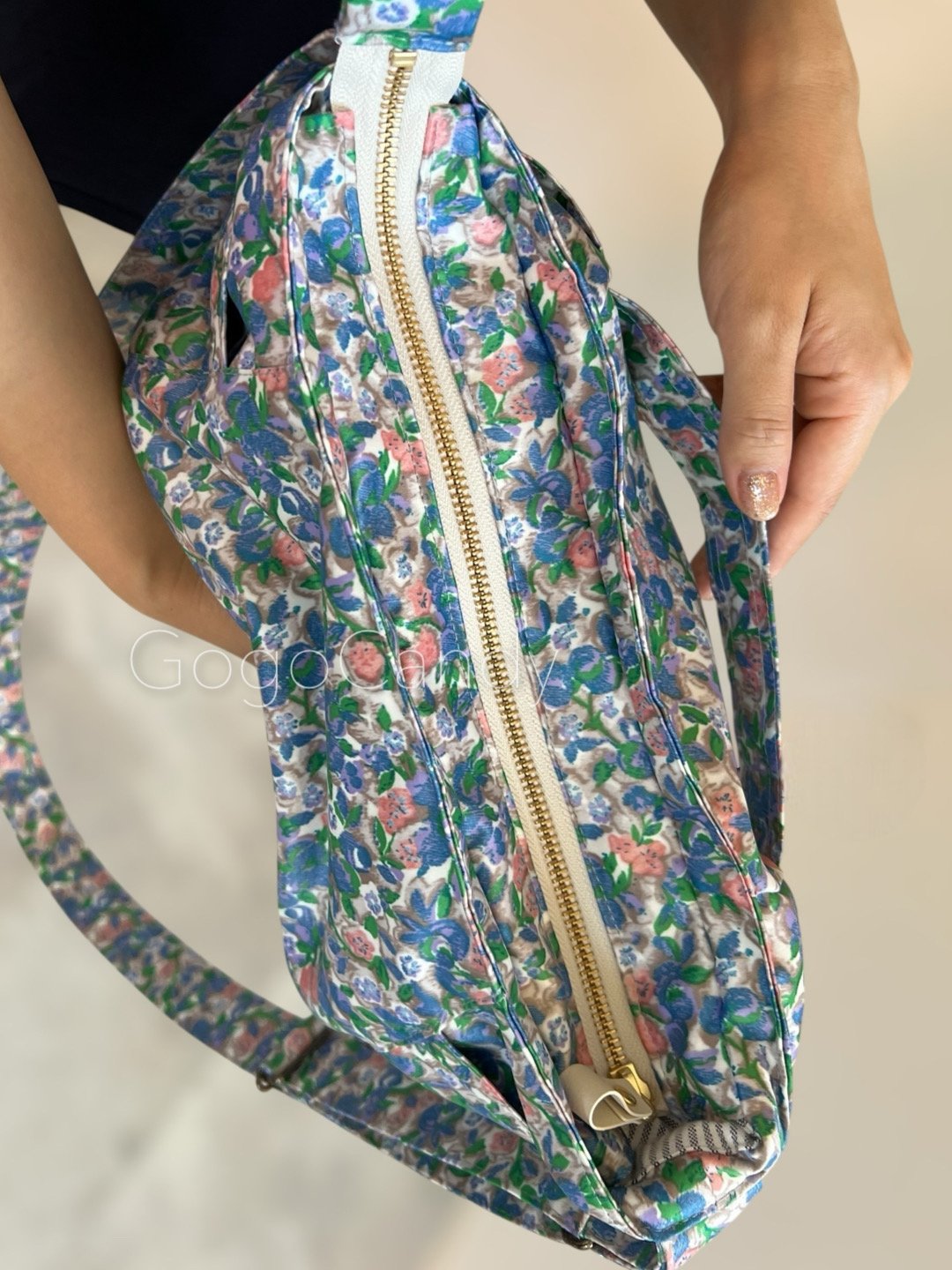 ◇手作りバッグ◇デニッシュバッグ【サテンボタニカル】ちょいみえ