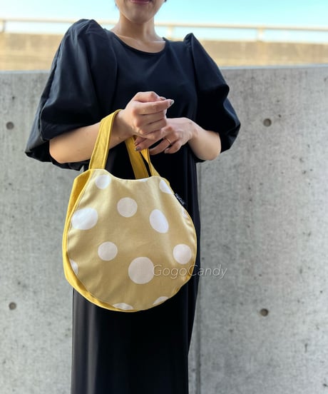 ◆手作りバッグ◆すもmoバッグ［Ｓ］まんまるトートバッグ【しらたま】