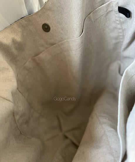 ◆手作りバッグ◆クタッとバッグ［Long］ふんわりショルダーバッグ【リーフステッチ】ブルー
