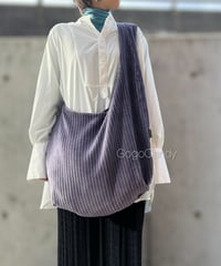 ◆手作りバッグ◆クタッとバッグ［Long］ふんわりショルダーバッグ【グレープグレー】
