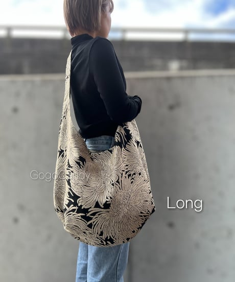 ◆手作りバッグ◆クタッとバッグ［Long / Super Long］ふんわりショルダーバッグ【kiku】