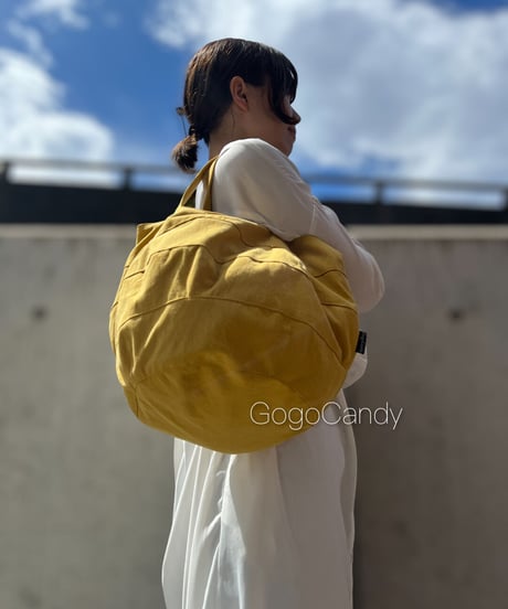 ◆手作りバッグ◆ぽっちバッグ［Ｌ］トートバッグ【イエロー】
