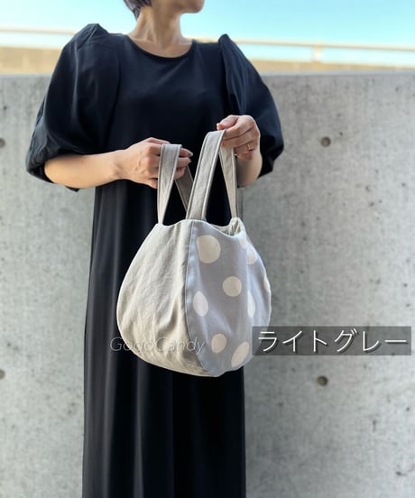 ◆手作りバッグ◆すもmoバッグ［Ｓ］まんまるトートバッグ【しらたま】