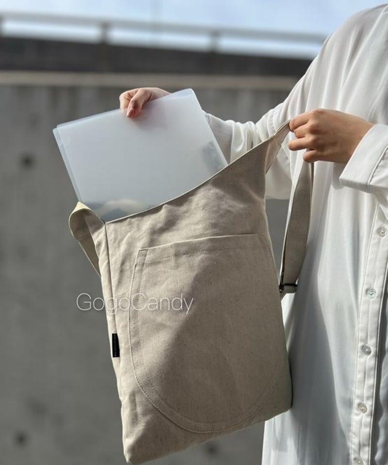 RINcheer札幌　コットンキュロットパンツ　リネンショルダーバッグ ◇手作りバッグ◇しょくパンバッグ/ショルダーバッグ