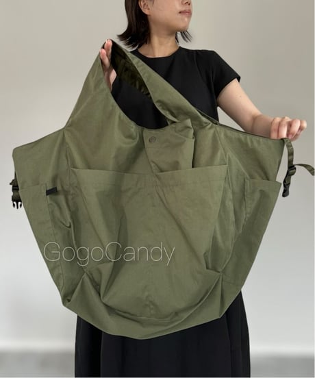 ◆手作りバッグ◆ホイップバッグ［XL］大容量トートバッグ【カーキグリーン】