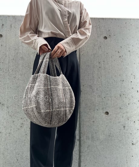 ◆手作りバッグ◆すもmoバッグ［Ｓ］まんまるトートバッグ【ショコラ】