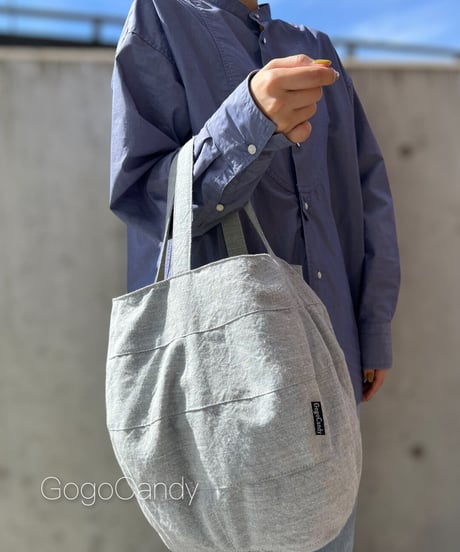 ◆手作りバッグ◆ぽっちバッグ［Ｍ］トートバッグ【ブルー】