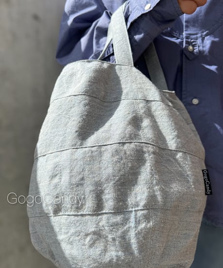 ◆手作りバッグ◆ぽっちバッグ［Ｍ］トートバッグ【ブルー】