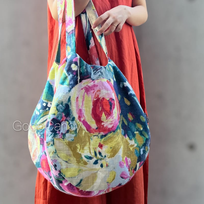 【tatdwtg】まんまるトートバッグ(L) ◇手作りバッグ◇すもmoバッグ［L］まんまるトートバッグ【ペイント