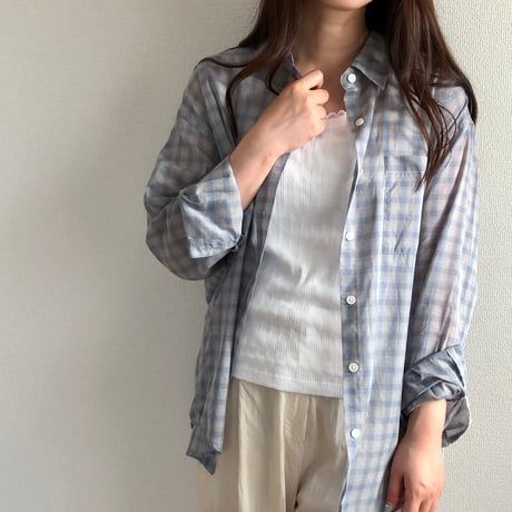 malta summer tartan check shirt.(即納)