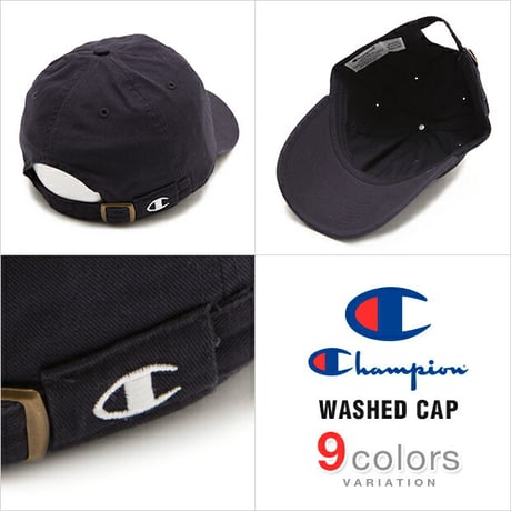 チャンピオン キャップ CHAMPION ローキャップ 帽子 ロークラウン LOW CAP GOLF ゴルフ USモデル ストラップバック STRAPBACK WASHED ウォッシュ加工 DAD
