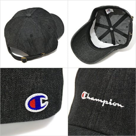 チャンピオン キャップ ローキャップ デニム コットン CHAMPION 帽子 ロークラウン LOW CAP GOLF ゴルフ ストラップバック STRAPBACK WASHED DAD