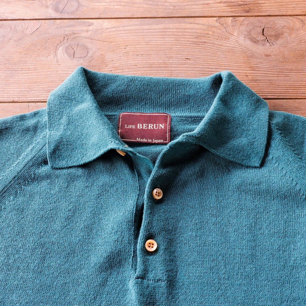 Atelier BERUN 半袖コットンニットポロ Forest Green】BERUN半袖ニットポロ | Atelier BERUN