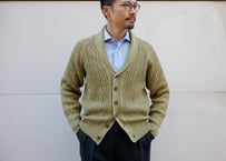 【セージ】三者混 ケーブルニットカーディガン