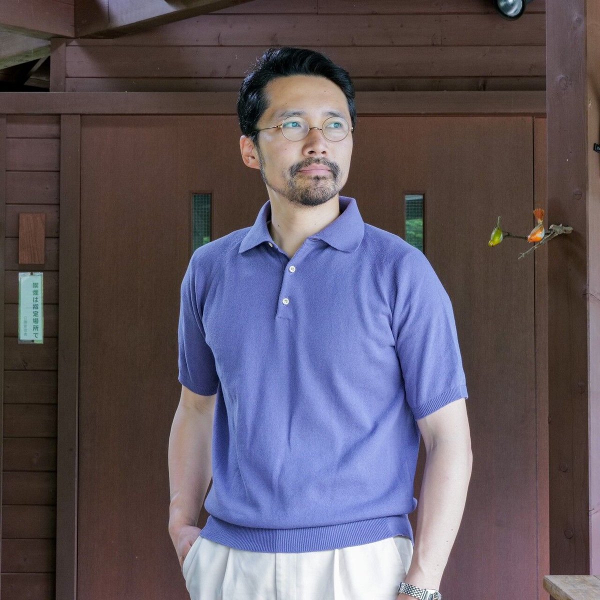 Lavender】BERUN半袖ニットポロ | Atelier BERUN