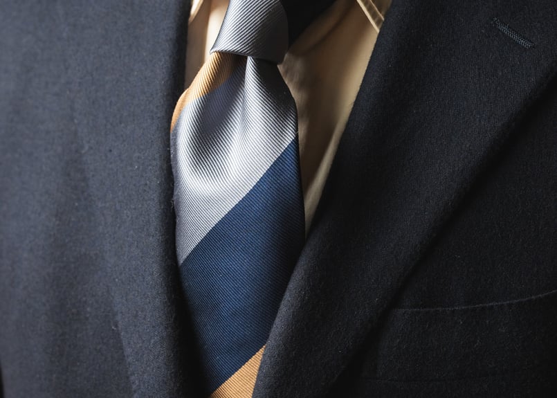 ネイビー・スカイブルー・ベージュ レジメンタルタイ | Atelier BERUN