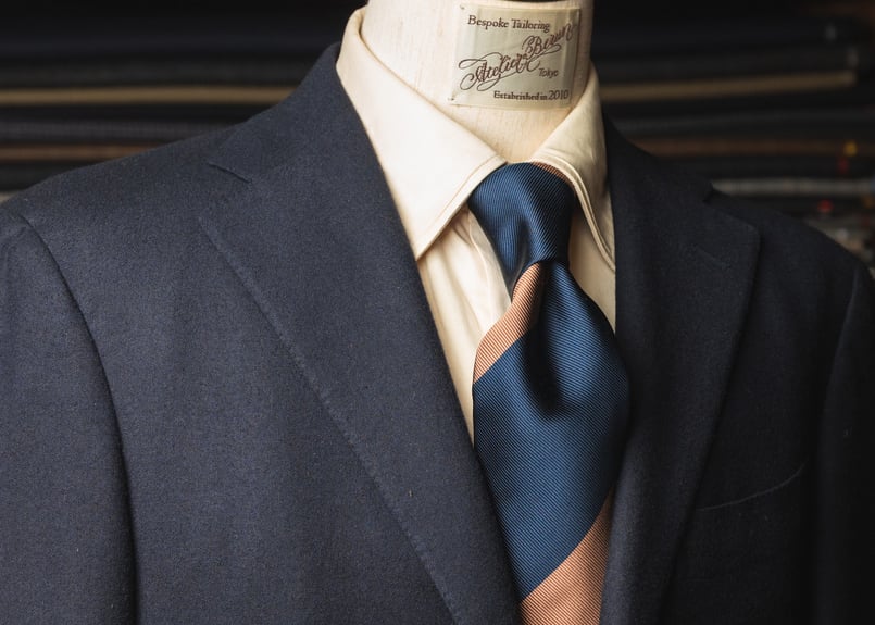 ブラウン / ダークネイビー レジメンタルタイ | Atelier BERUN