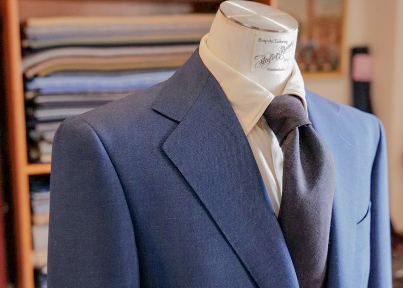 Atelier BERUN グレイッシュブラウン ウールタイ ブラウンヘリンボーン ウール&リネンタイ 【William Brown】 | Atelier