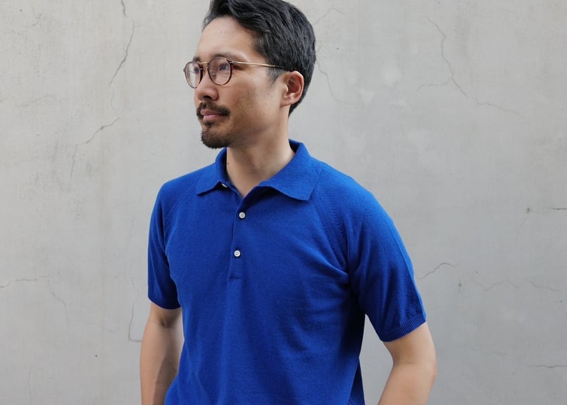 Royal Blue】BERUN半袖ニットポロ | Atelier BERUN