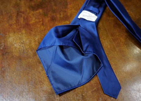 7 FOLD Navy blue Solid Tie