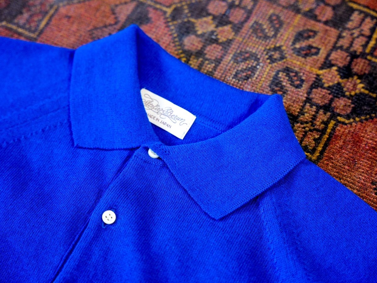 Atelier BERUN 半袖コットンニットポロ Ecru】BERUN半袖ニットポロ | Atelier BERUN