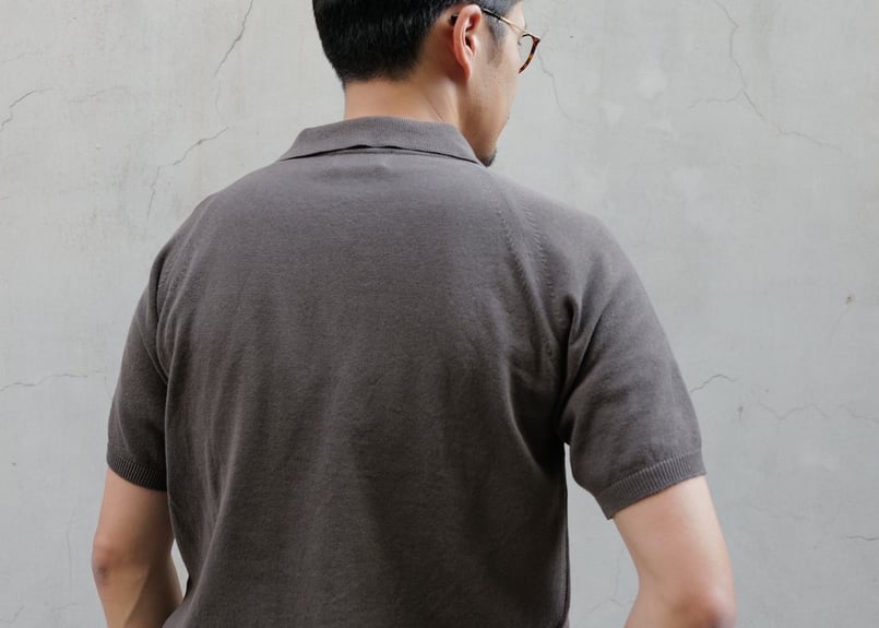 Atelier BERUN 半袖コットンニットポロ Lavender】BERUN半袖ニットポロ | Atelier BERUN