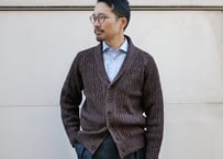 【ダークブラウン】BERUN ケーブルニットカーディガン