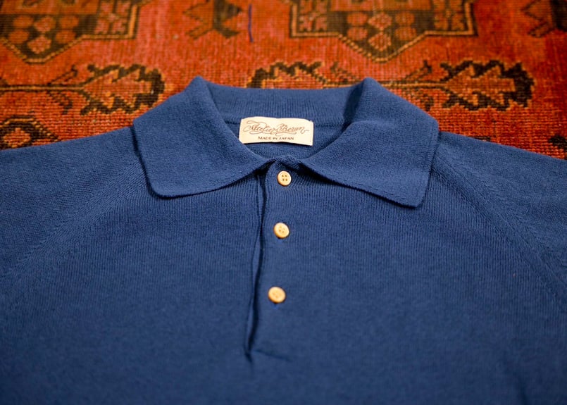 Smoke Blue】BERUN ロングニットポロ | Atelier BERUN