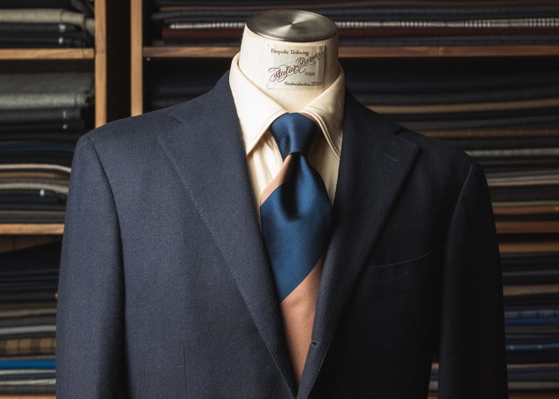 ブラウン / ダークネイビー レジメンタルタイ | Atelier BERUN