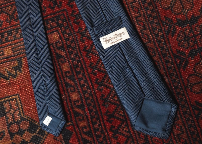 berun ネクタイ ネイビー ヘリンボーンタイ | Atelier BERUN