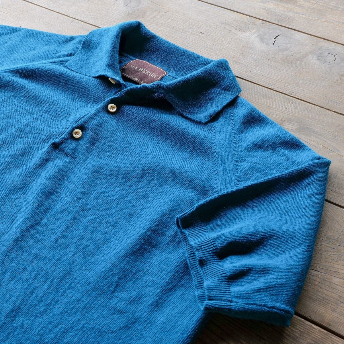 Atelier BERUN 半袖コットンニットポロ Royal Blue】BERUN半袖ニットポロ | Atelier BERUN