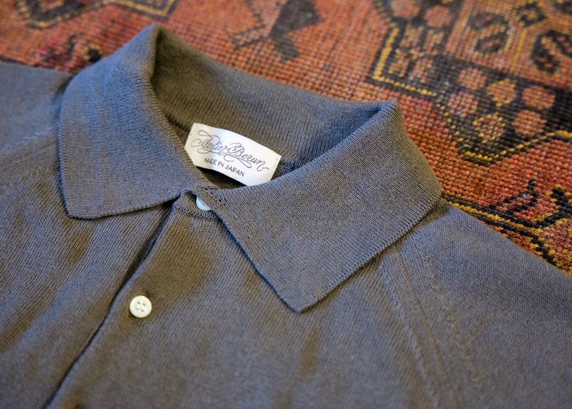 Grayish brown】BERUN半袖ニットポロ | Atelier BERUN