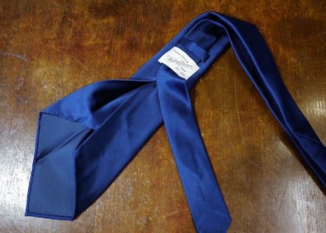 7 FOLD Navy blue Solid Tie