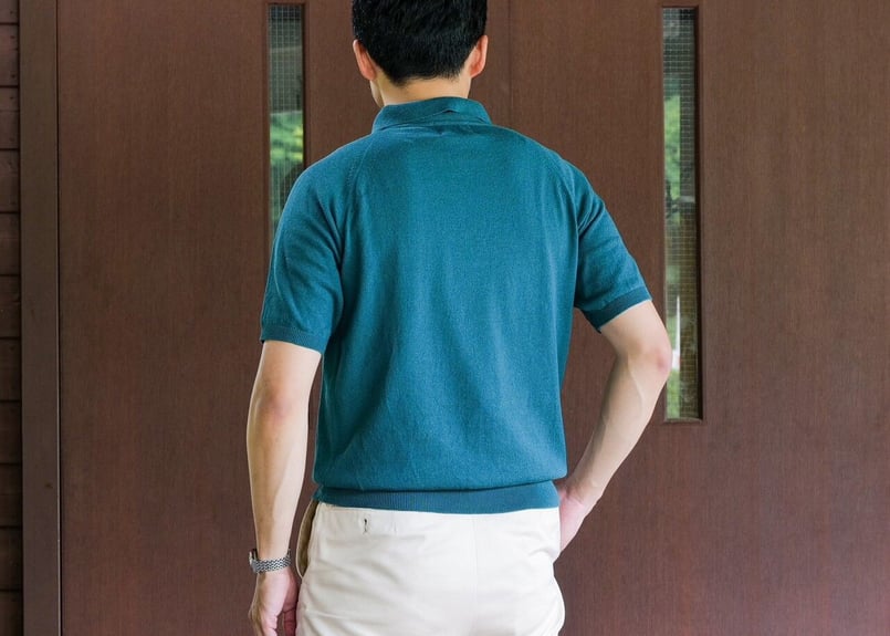 Atelier BERUN 半袖コットンニットポロ Forest Green】BERUN半袖ニットポロ | Atelier BERUN