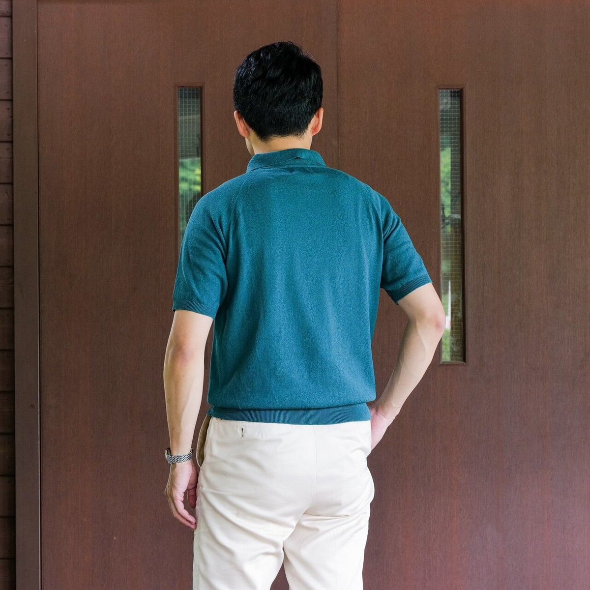 Forest Green】BERUN半袖ニットポロ | Atelier BERUN