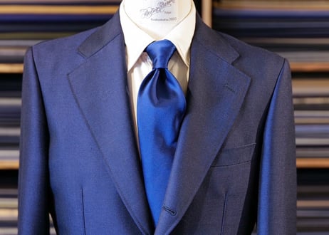 7 FOLD Navy blue Solid Tie