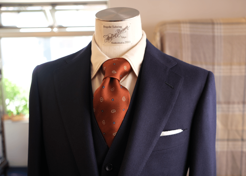 【極美品】GIERRE per BRIAN & BARRY 小紋　ネクタイ アンバーオレンジ 小紋タイ | Atelier BERUN