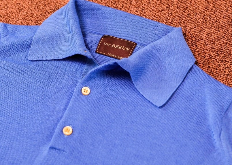 Sky Blue】BERUN Knit Polo -Super120- | Atelier