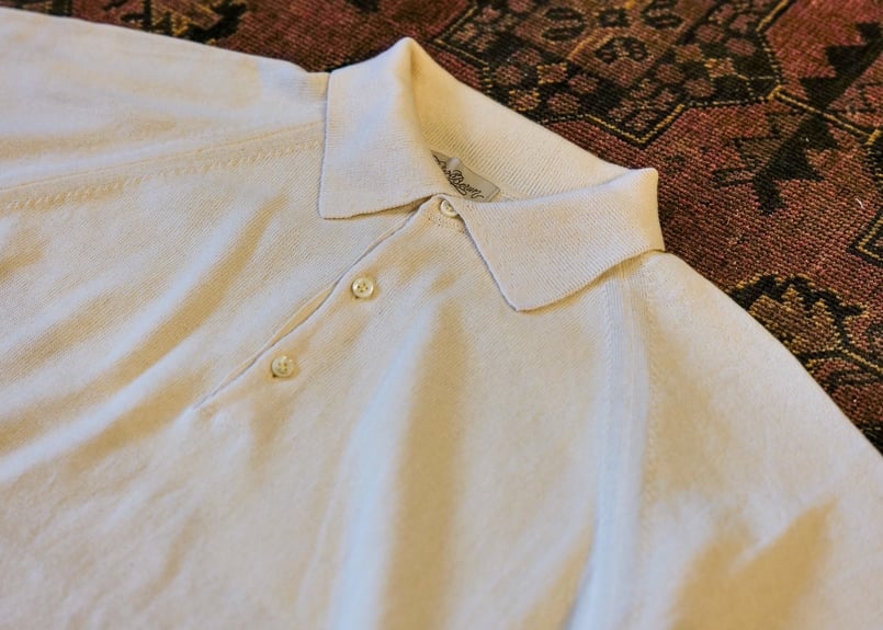 Atelier BERUN 半袖コットンニットポロ Ecru】BERUN半袖ニットポロ | Atelier BERUN