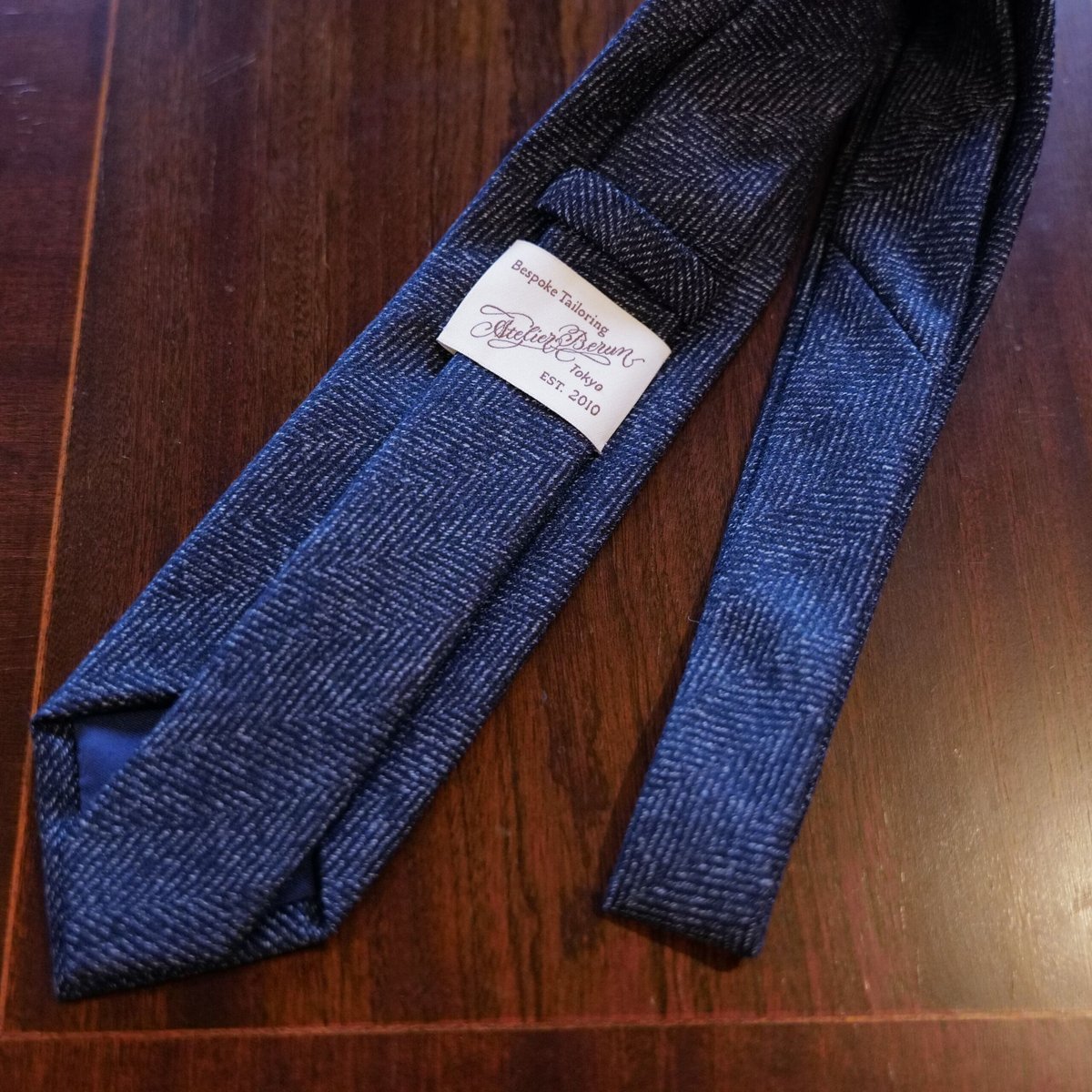 ブルーヘリンボーン ウールタイ 【Loro piana】 | Atelier BERUN