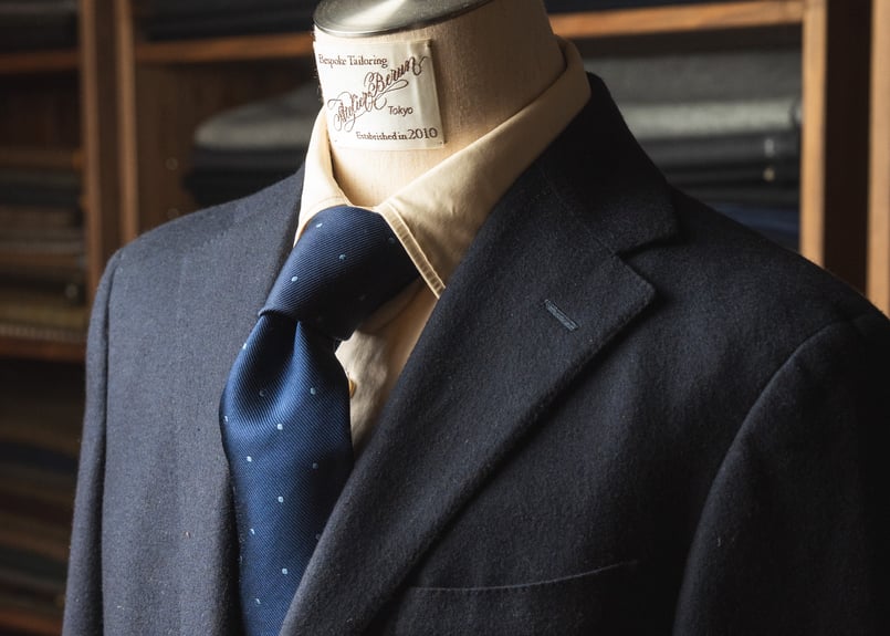 ネイビー/ブルー ドットタイ | Atelier BERUN