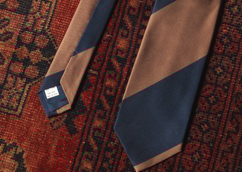 ブラウン / ダークネイビー レジメンタルタイ | Atelier BERUN