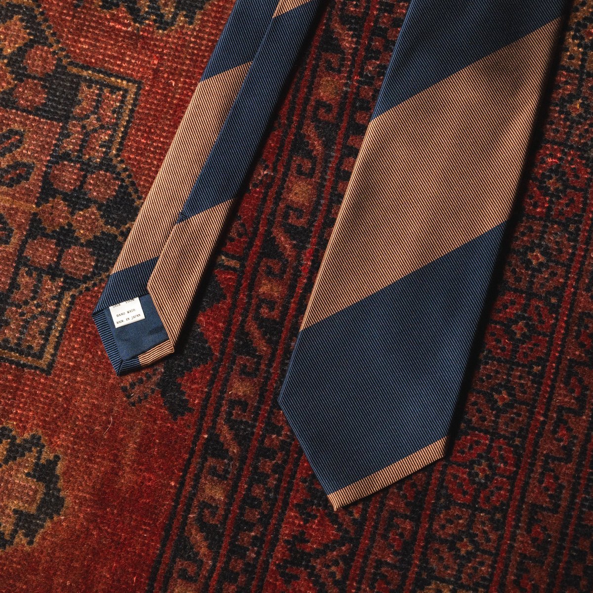 ブラウン / ダークネイビー レジメンタルタイ | Atelier BERUN