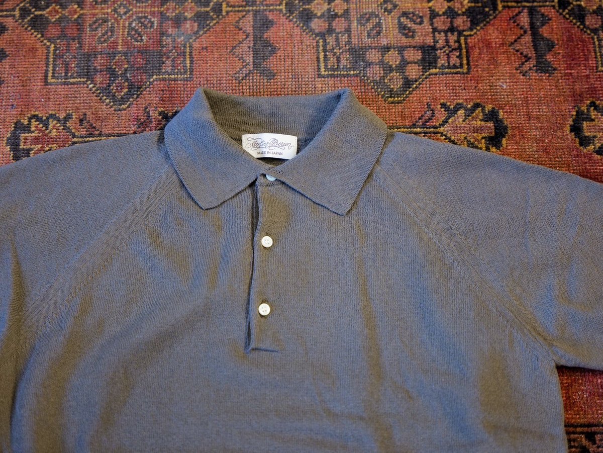 Grayish brown】BERUN半袖ニットポロ | Atelier BERUN