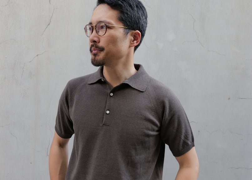 Atelier BERUN 半袖コットンニットポロ Lavender】BERUN半袖ニットポロ | Atelier BERUN