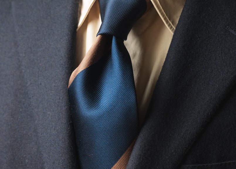 ブラウン / ダークネイビー レジメンタルタイ | Atelier BERUN